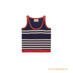 Great Quality Striped Cotton Tank Top Crewneck