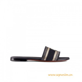Great Quality Dway Embroidered Cotton Mule Slippers