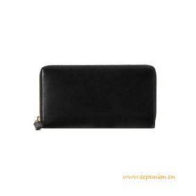 Great Quality Leather Zip Around Wallet Black